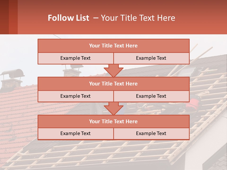 Two Men Working On The Roof Of A House PowerPoint Template