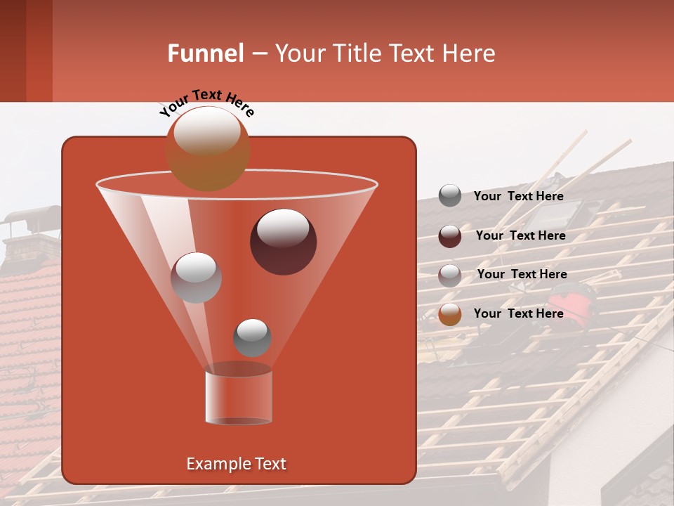 Two Men Working On The Roof Of A House PowerPoint Template