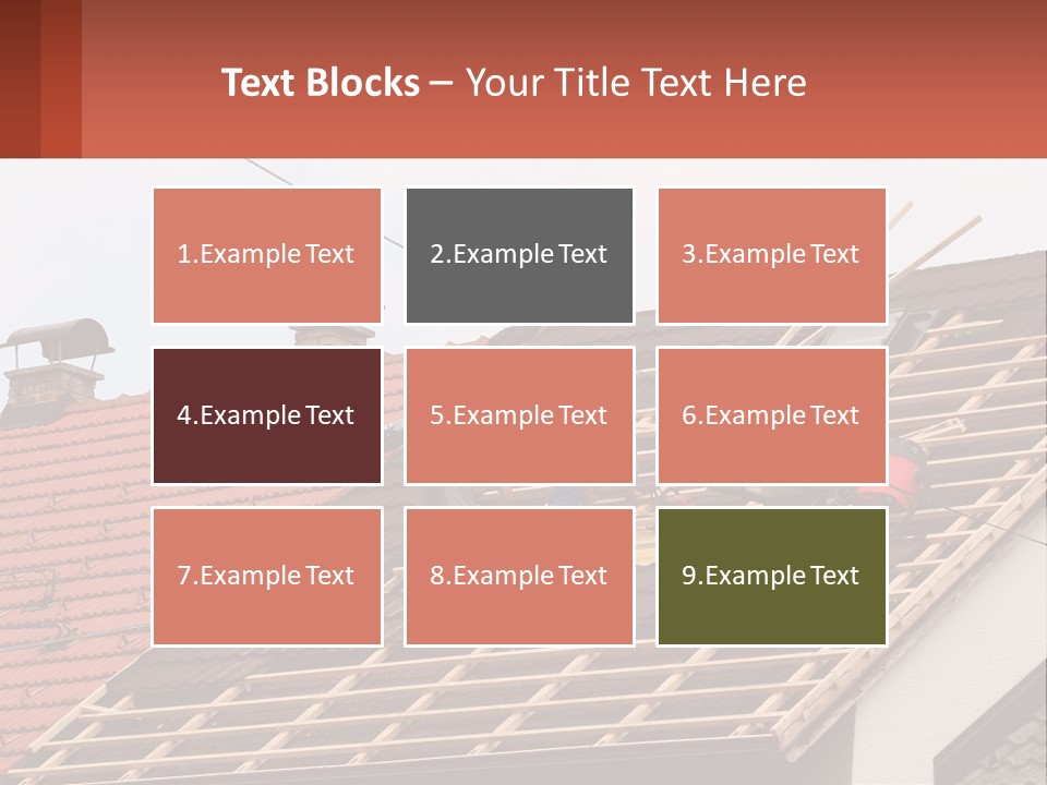 Two Men Working On The Roof Of A House PowerPoint Template