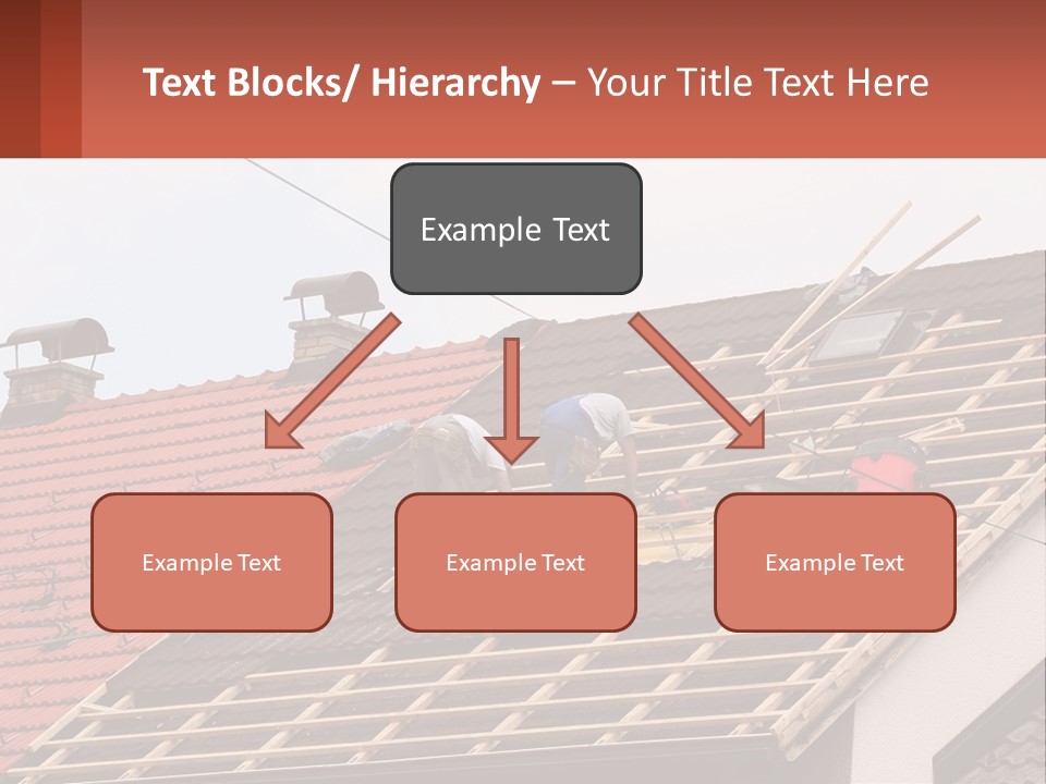 Two Men Working On The Roof Of A House PowerPoint Template