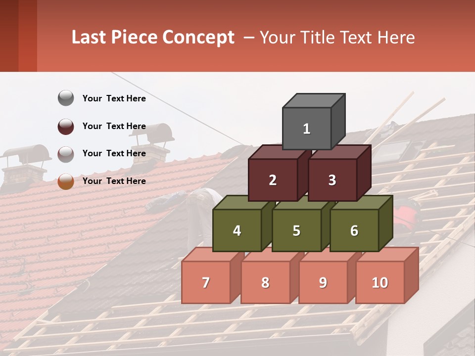 Two Men Working On The Roof Of A House PowerPoint Template