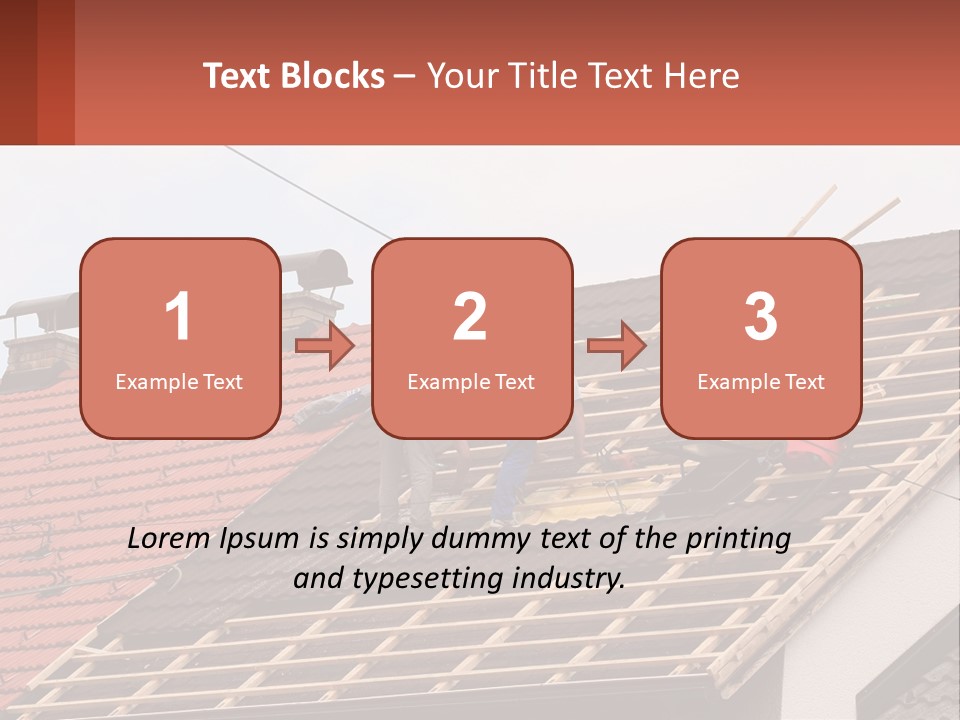 Two Men Working On The Roof Of A House PowerPoint Template
