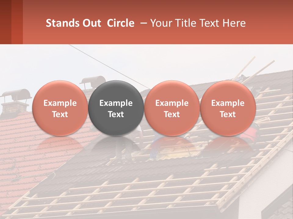 Two Men Working On The Roof Of A House PowerPoint Template