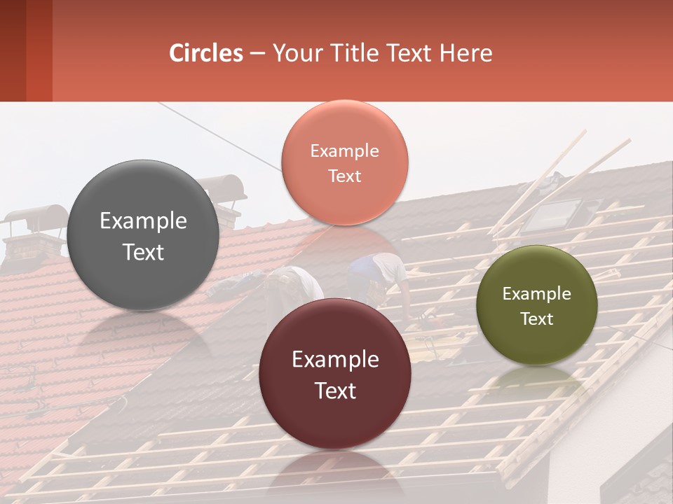 Two Men Working On The Roof Of A House PowerPoint Template