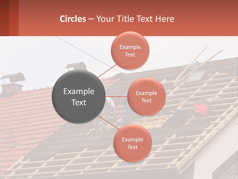 Two Men Working On The Roof Of A House PowerPoint Template