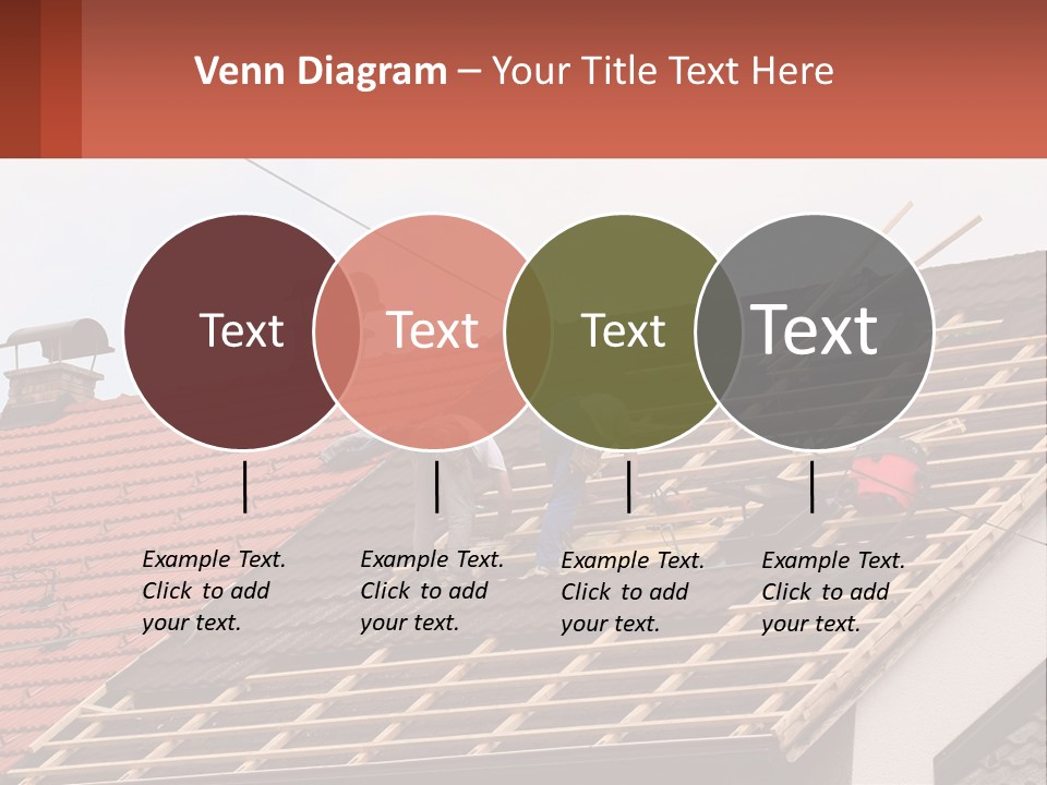 Two Men Working On The Roof Of A House PowerPoint Template