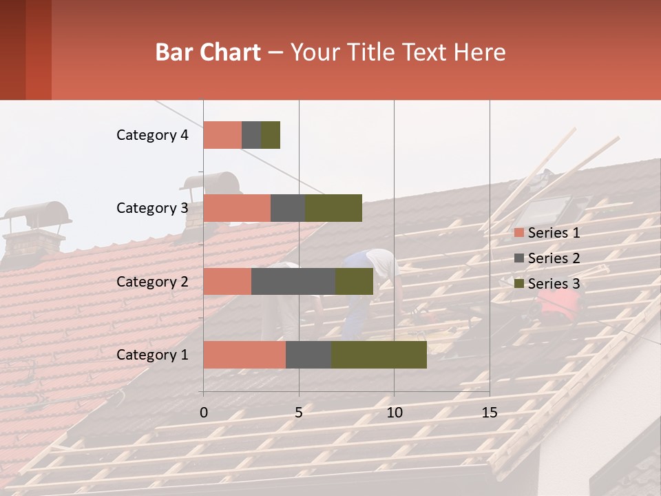 Two Men Working On The Roof Of A House PowerPoint Template