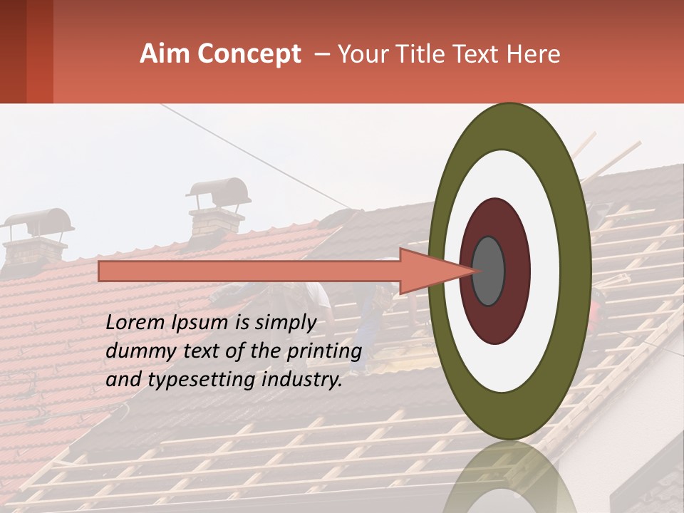 Two Men Working On The Roof Of A House PowerPoint Template