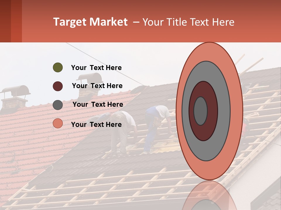Two Men Working On The Roof Of A House PowerPoint Template