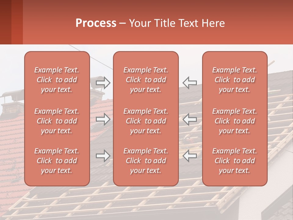 Two Men Working On The Roof Of A House PowerPoint Template