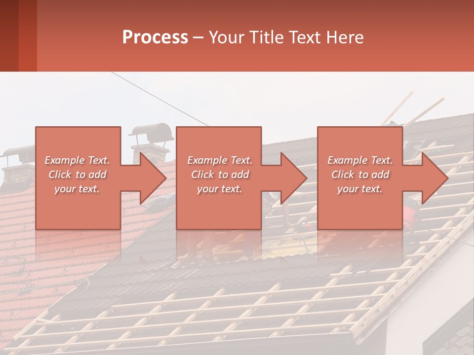 Two Men Working On The Roof Of A House PowerPoint Template