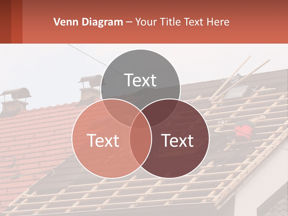 Two Men Working On The Roof Of A House PowerPoint Template