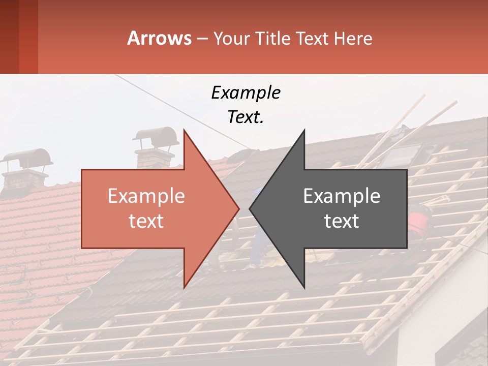 Two Men Working On The Roof Of A House PowerPoint Template