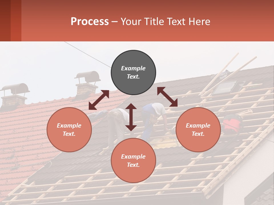 Two Men Working On The Roof Of A House PowerPoint Template
