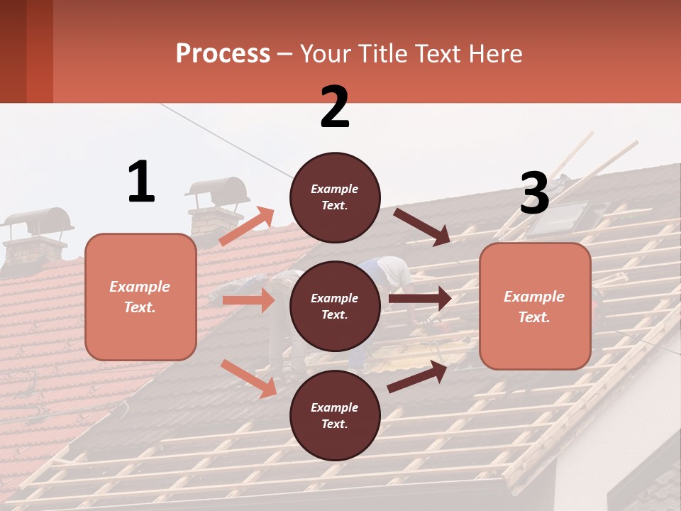 Two Men Working On The Roof Of A House PowerPoint Template