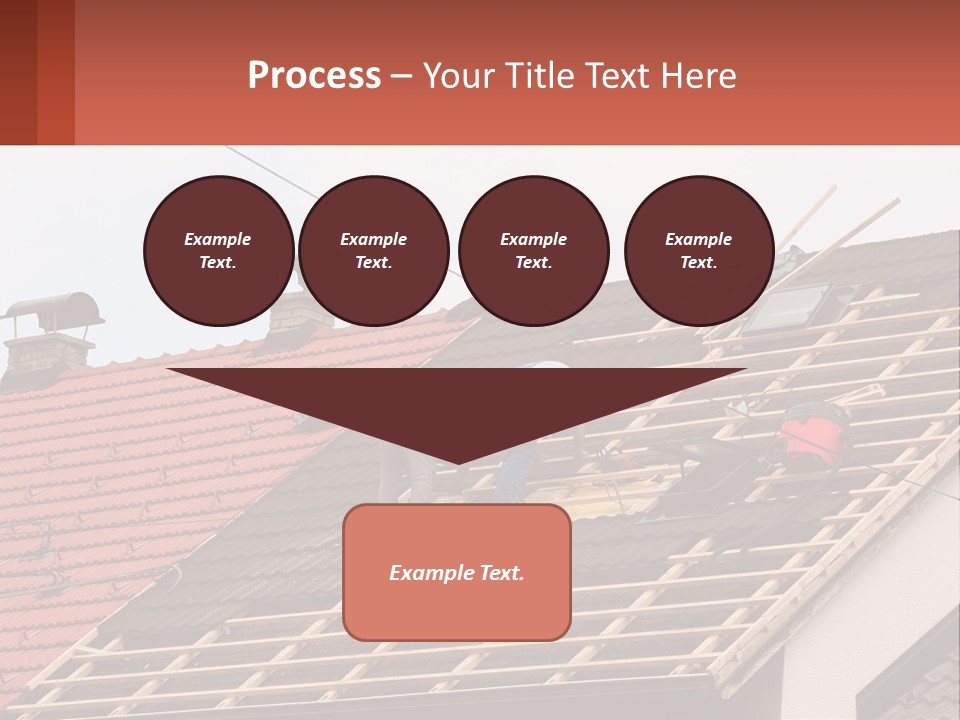 Two Men Working On The Roof Of A House PowerPoint Template