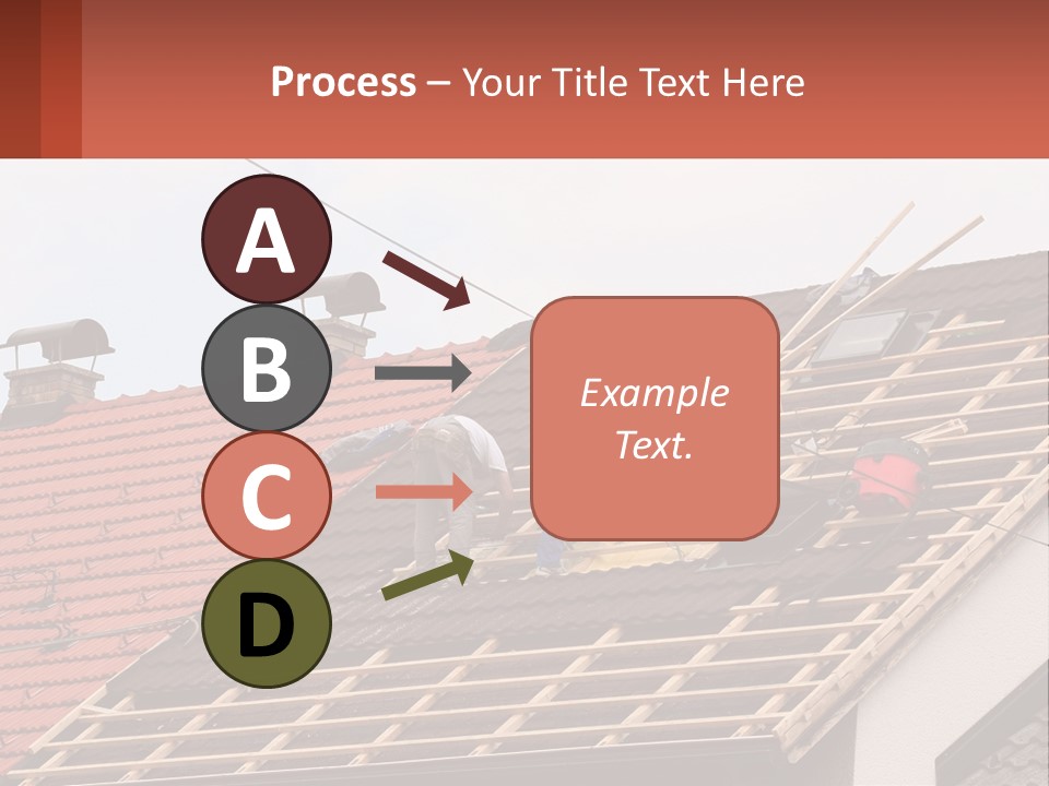 Two Men Working On The Roof Of A House PowerPoint Template