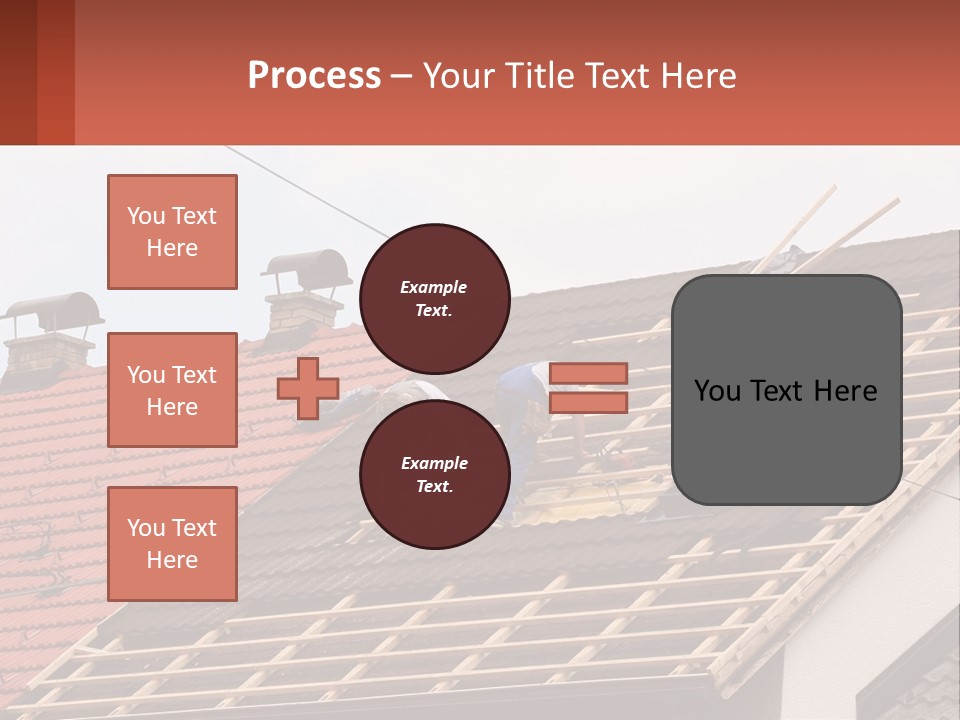 Two Men Working On The Roof Of A House PowerPoint Template