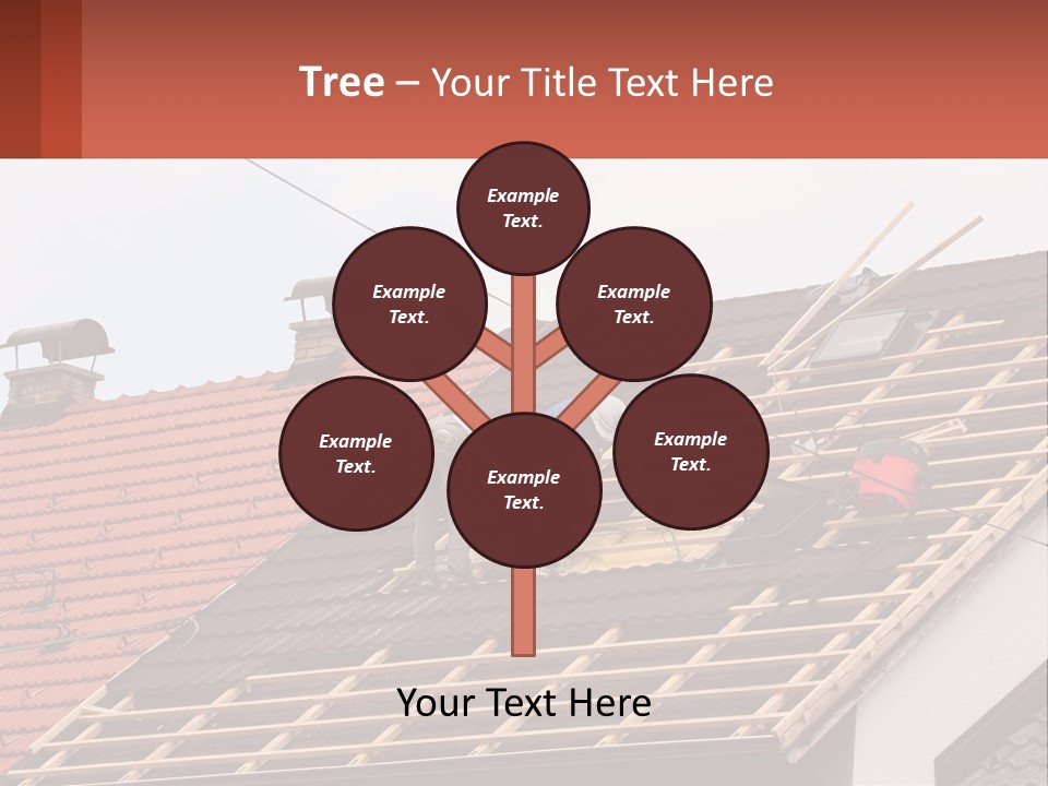 Two Men Working On The Roof Of A House PowerPoint Template