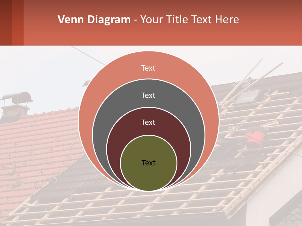 Two Men Working On The Roof Of A House PowerPoint Template