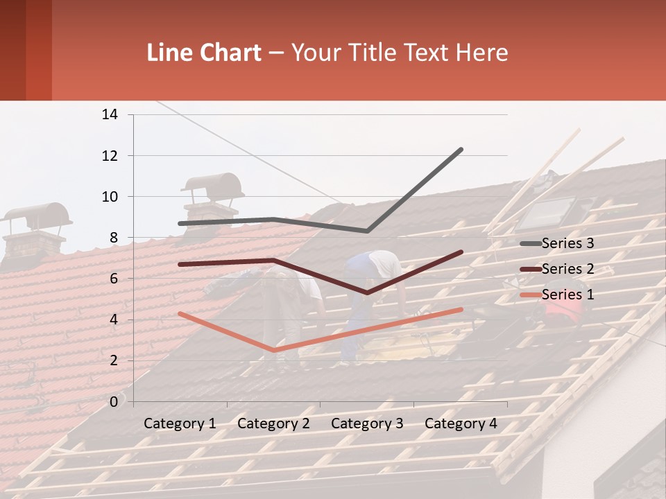 Two Men Working On The Roof Of A House PowerPoint Template
