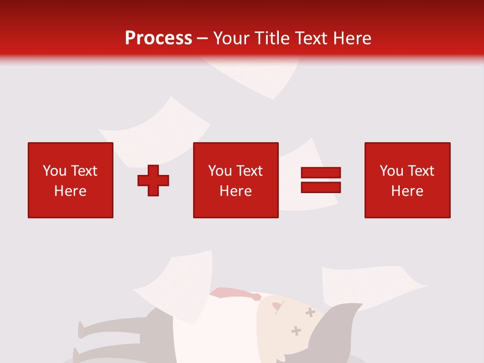 A Man Is Laying Down On A Pile Of Papers PowerPoint Template