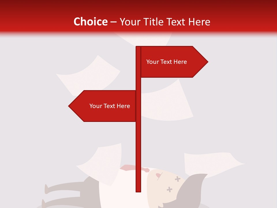 A Man Is Laying Down On A Pile Of Papers PowerPoint Template