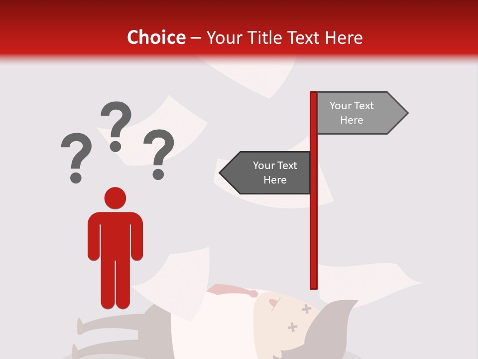 A Man Is Laying Down On A Pile Of Papers PowerPoint Template