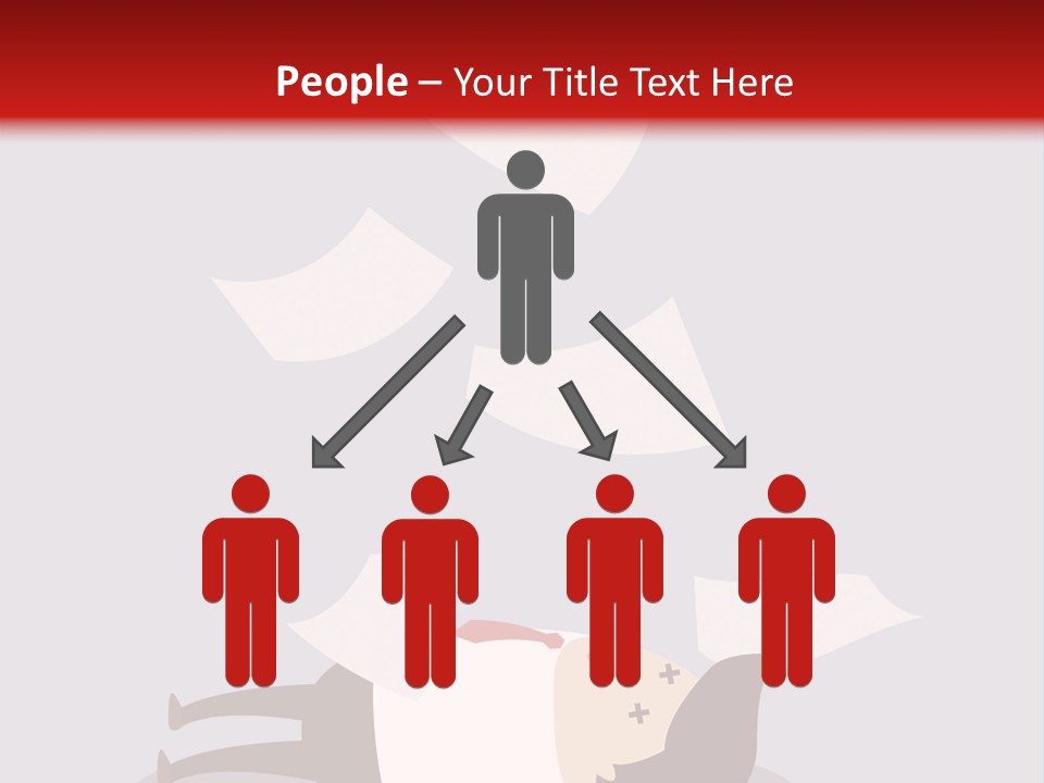 A Man Is Laying Down On A Pile Of Papers PowerPoint Template