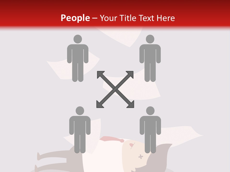 A Man Is Laying Down On A Pile Of Papers PowerPoint Template