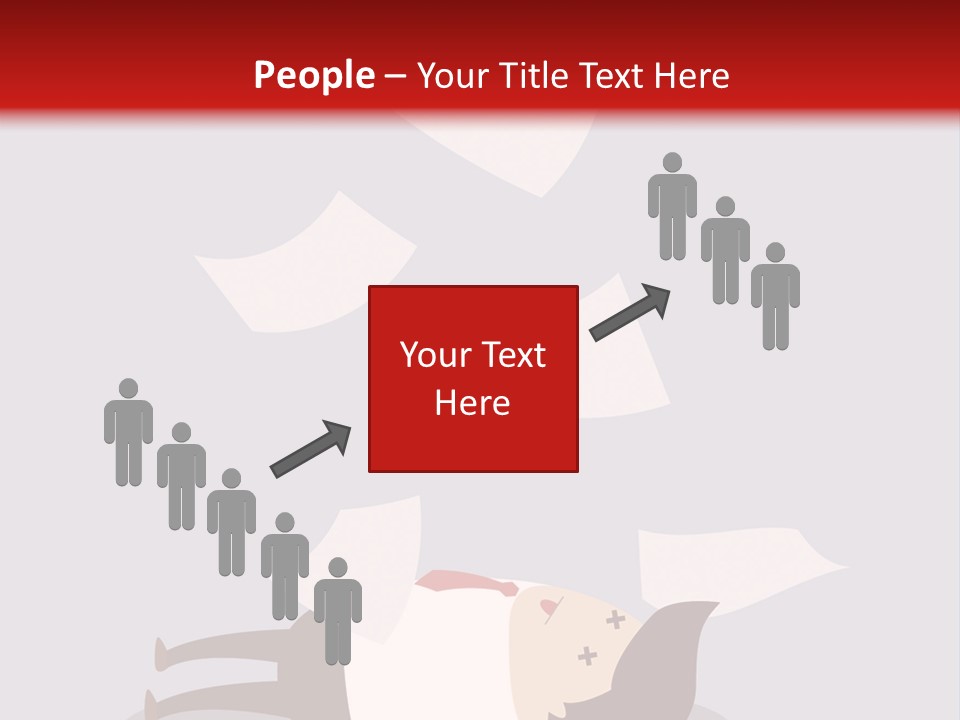 A Man Is Laying Down On A Pile Of Papers PowerPoint Template