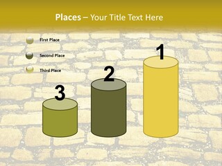 A Cobblestone Road With A Yellow Sign That Says Name Of Presentation Company Name PowerPoint Template
