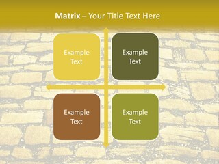 A Cobblestone Road With A Yellow Sign That Says Name Of Presentation Company Name PowerPoint Template
