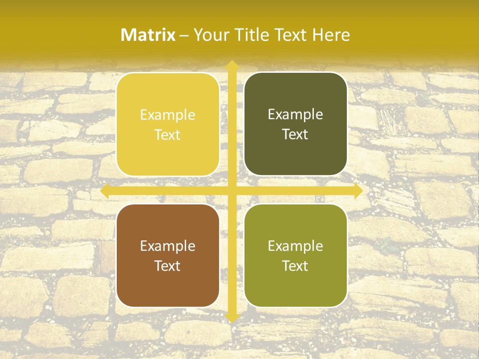 A Cobblestone Road With A Yellow Sign That Says Name Of Presentation Company Name PowerPoint Template