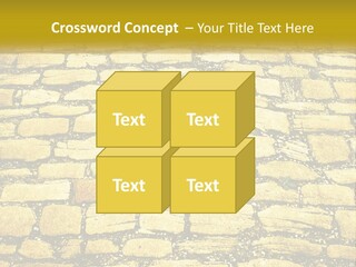 A Cobblestone Road With A Yellow Sign That Says Name Of Presentation Company Name PowerPoint Template