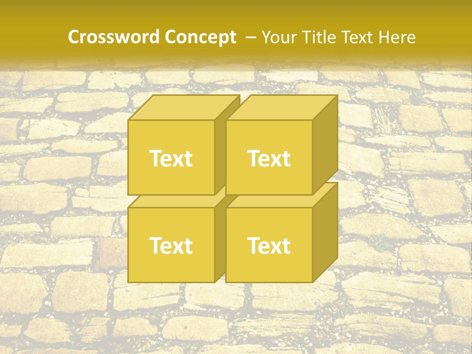 A Cobblestone Road With A Yellow Sign That Says Name Of Presentation Company Name PowerPoint Template