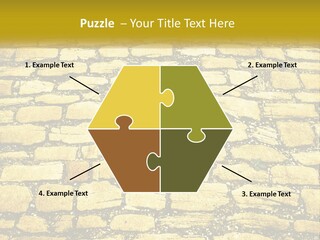 A Cobblestone Road With A Yellow Sign That Says Name Of Presentation Company Name PowerPoint Template