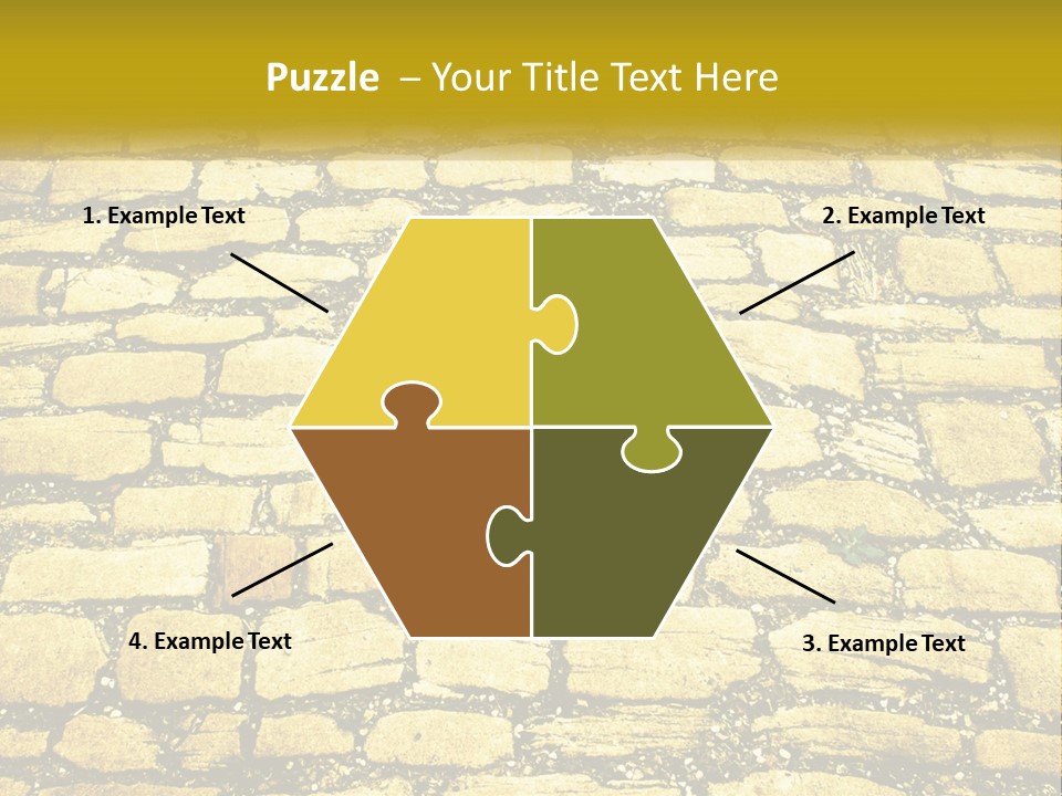 A Cobblestone Road With A Yellow Sign That Says Name Of Presentation Company Name PowerPoint Template