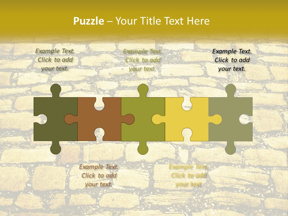 A Cobblestone Road With A Yellow Sign That Says Name Of Presentation Company Name PowerPoint Template