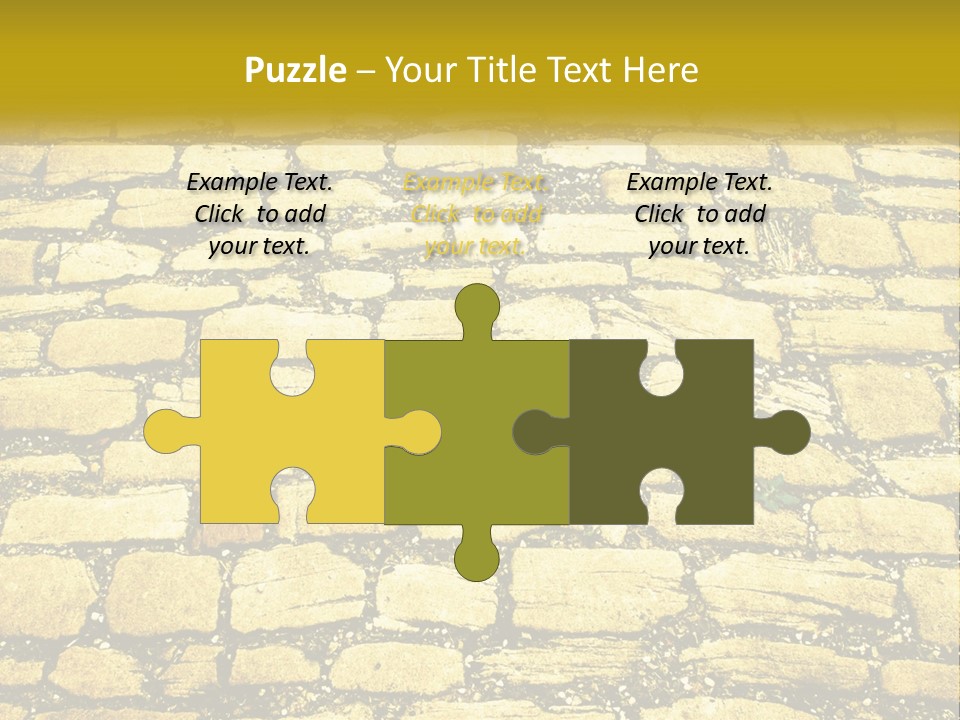 A Cobblestone Road With A Yellow Sign That Says Name Of Presentation Company Name PowerPoint Template