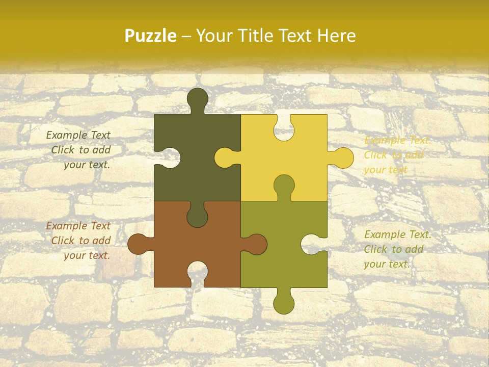 A Cobblestone Road With A Yellow Sign That Says Name Of Presentation Company Name PowerPoint Template