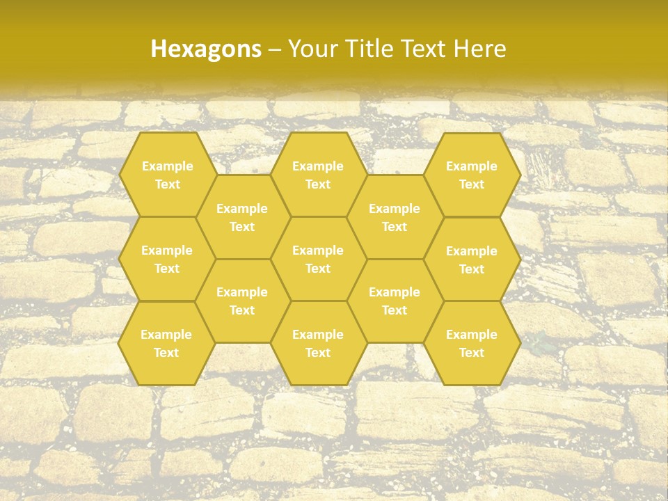 A Cobblestone Road With A Yellow Sign That Says Name Of Presentation Company Name PowerPoint Template