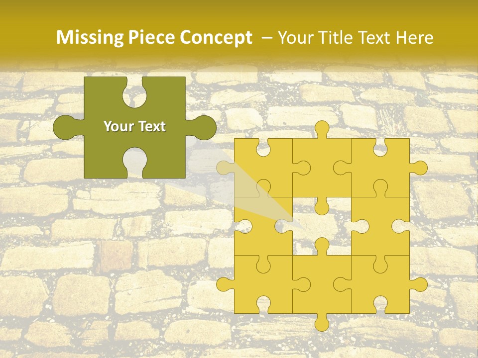 A Cobblestone Road With A Yellow Sign That Says Name Of Presentation Company Name PowerPoint Template