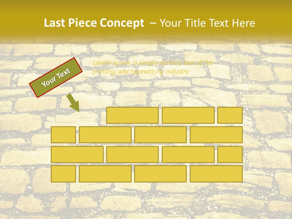 A Cobblestone Road With A Yellow Sign That Says Name Of Presentation Company Name PowerPoint Template