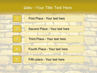 A Cobblestone Road With A Yellow Sign That Says Name Of Presentation Company Name PowerPoint Template