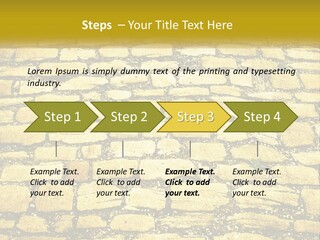 A Cobblestone Road With A Yellow Sign That Says Name Of Presentation Company Name PowerPoint Template