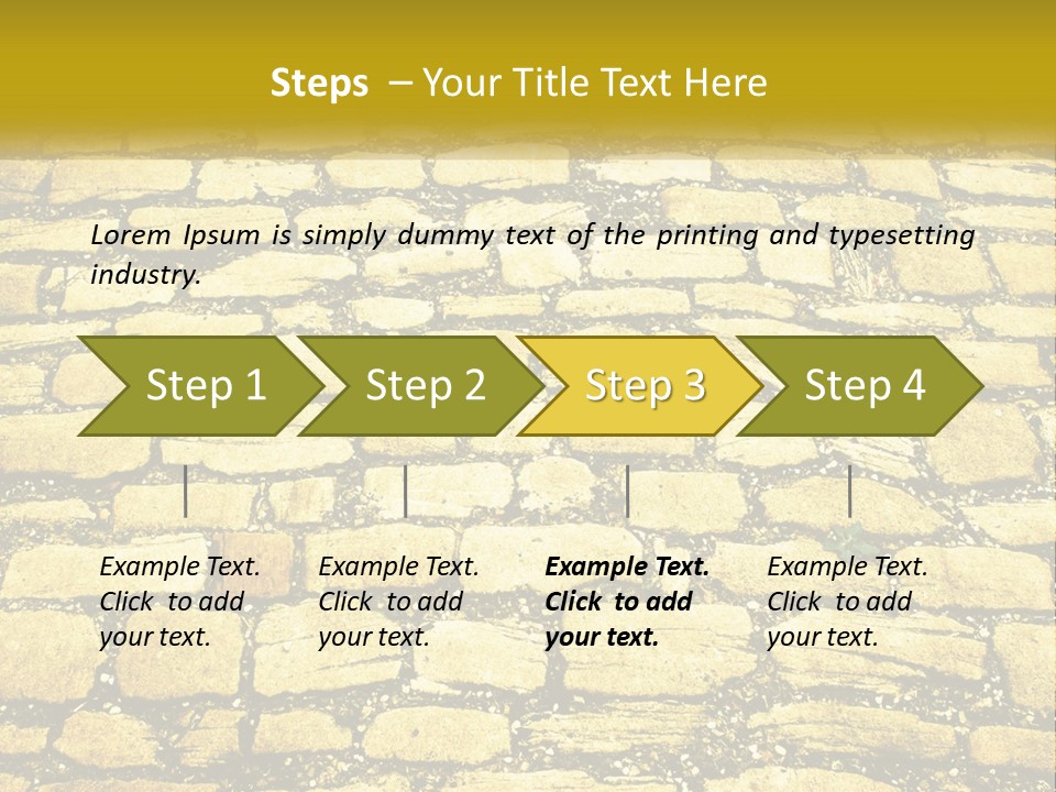 A Cobblestone Road With A Yellow Sign That Says Name Of Presentation Company Name PowerPoint Template