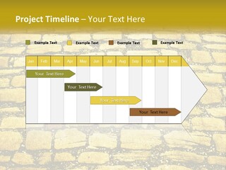 A Cobblestone Road With A Yellow Sign That Says Name Of Presentation Company Name PowerPoint Template