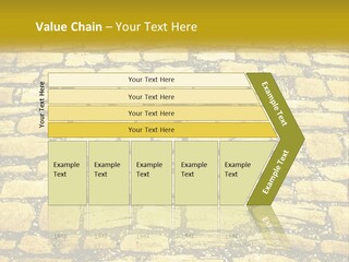 A Cobblestone Road With A Yellow Sign That Says Name Of Presentation Company Name PowerPoint Template