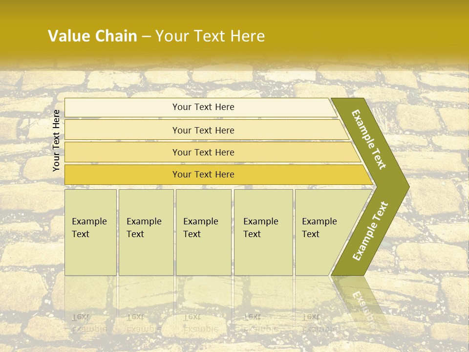 A Cobblestone Road With A Yellow Sign That Says Name Of Presentation Company Name PowerPoint Template